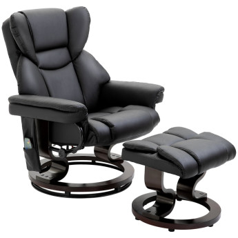 Fauteuil relax Viler massage inclinable repose-pieds noir