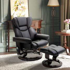 Fauteuil relax Viler massage inclinable repose-pieds noir