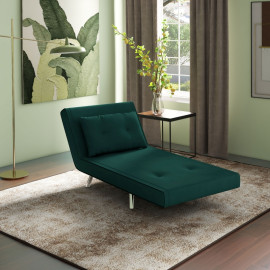 Falria Fauteuil inclinable lit velours vert