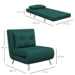 Falria Fauteuil inclinable lit velours vert