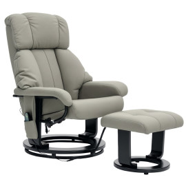 Fauteuil de massage Lumena relaxation vibrante simili cuir gris