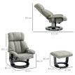Fauteuil de massage Lumena relaxation vibrante simili cuir gris