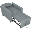 Maron canapé-lit convertible pliable dossier réglable gris