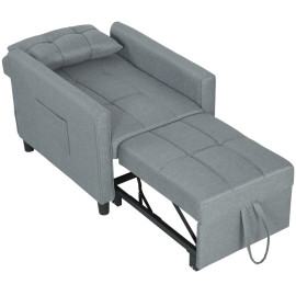 Maron canapé-lit convertible pliable dossier réglable gris