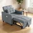 Maron canapé-lit convertible pliable dossier réglable gris