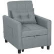 Maron canapé-lit convertible pliable dossier réglable gris