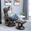 Kerinova Fauteuil relaxant TV massage pivotant simili cuir marron