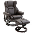 Kerinova Fauteuil relaxant TV massage pivotant simili cuir marron