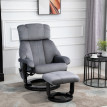 Fauteuil de massage Kalriel relaxant inclinable avec repose-pieds gris