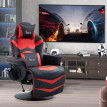 Fauteuil gaming Aurrio massage inclinable repose pieds rouge