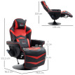 Fauteuil gaming Aurrio massage inclinable repose pieds rouge