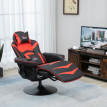 Fauteuil gaming Aurrio massage inclinable repose pieds rouge