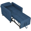 Seleo Fauteuil lit pliable inclinable convertible Bleu