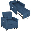 Seleo Fauteuil lit pliable inclinable convertible Bleu