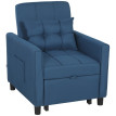 Seleo Fauteuil lit pliable inclinable convertible Bleu