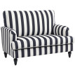 Fauteuil Selier velours rayé confortable noir et blanc