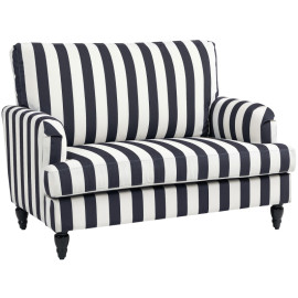 Fauteuil Selier velours rayé confortable noir et blanc