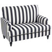 Fauteuil Selier velours rayé confortable noir et blanc