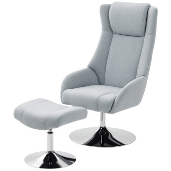 Fauteuil relaxant pivotant Florvival avec repose pieds gris