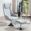 Fauteuil relaxant pivotant Florvival avec repose pieds gris
