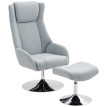 Fauteuil relaxant pivotant Florvival avec repose pieds gris