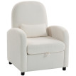 Merier Fauteuil moderne rangement teddy crème