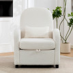 Merier Fauteuil moderne rangement teddy crème