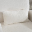 Merier Fauteuil moderne rangement teddy crème