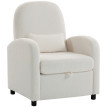 Merier Fauteuil moderne rangement teddy crème