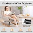 Fauteuil à bascule Corine confortable acier bois blanc crème