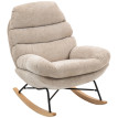 Fauteuil à bascule Corine confortable acier bois blanc crème