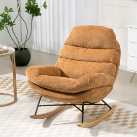 Fauteuil à bascule Perolys rembourré acier bois jaune