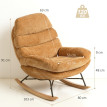 Fauteuil à bascule Perolys rembourré acier bois jaune