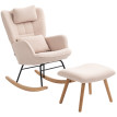 Fauteuil Torian fauteuil à bascule repose pieds peluche beige