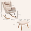 Fauteuil Torian fauteuil à bascule repose pieds peluche beige