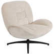 Fauteuil Rosay pivotant rembourré tissu blanc crème