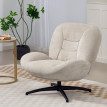 Fauteuil Rosay pivotant rembourré tissu blanc crème