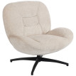 Fauteuil Rosay pivotant rembourré tissu blanc crème
