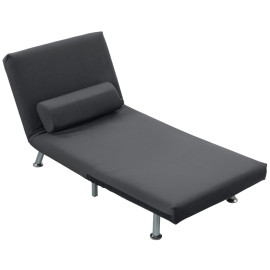 Taleot Fauteuil lit 3 en 1 dossier réglable velours gris foncé