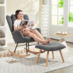 Fauteuil Solvea à bascule avec repose pieds molleton doux Gris foncé