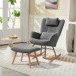 Fauteuil Solvea à bascule avec repose pieds molleton doux Gris foncé