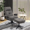 Fauteuil relaxant Velea repose pieds inclinable microfibre gris foncé