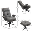 Fauteuil relaxant Velea repose pieds inclinable microfibre gris foncé