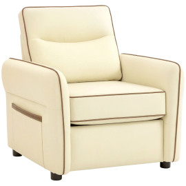 Fauteuil Emises moderne similicuir beige