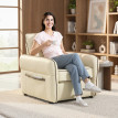 Fauteuil Emises moderne similicuir beige