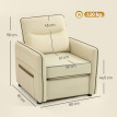 Fauteuil Emises moderne similicuir beige