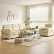 Fauteuil Emises moderne similicuir beige