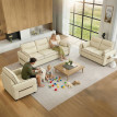 Fauteuil Emises moderne similicuir beige