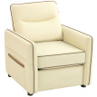 Fauteuil Emises moderne similicuir beige