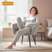 Chaise d'appoint Zela fauteuil rembourré pieds métalliques gris clair